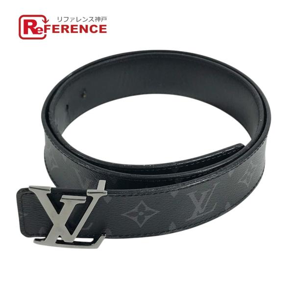 LOUIS VUITTON ルイヴィトン M9043U ベルト LV イニシャル リバーシブル アクセサリー モノグラムエクリプス ブラック メンズ【中古】