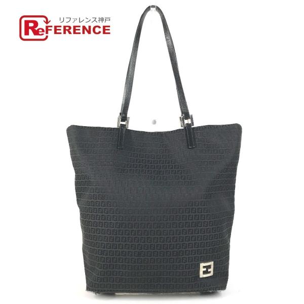 FENDI フェンディ ズッキーノ ロゴ　ズッカ カバン トートバッグ 肩掛け ショルダーバッグ ブラック ユニセックス【中古】