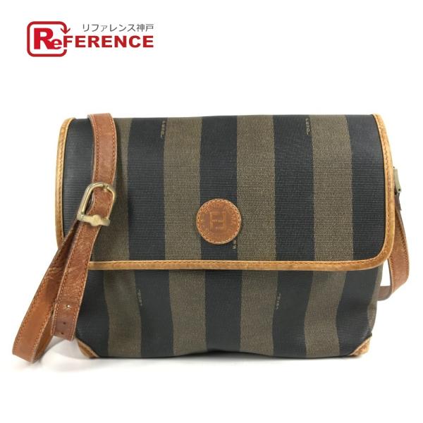 FENDI フェンディ ロゴ ペカン ポシェット 斜め掛け カバン バック フラップ ヴィンテージ ショルダーバッグ カーキ ユニセックス【中古】