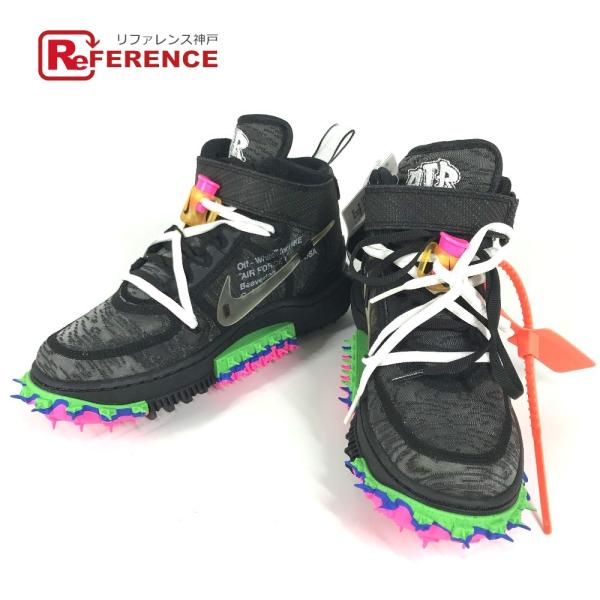 未使用 NIKE ナイキ  Air Force 1 Mid エアフォース 靴 シューズ Off-White オフホワイト コラボ スニーカー ブラック 【中古】