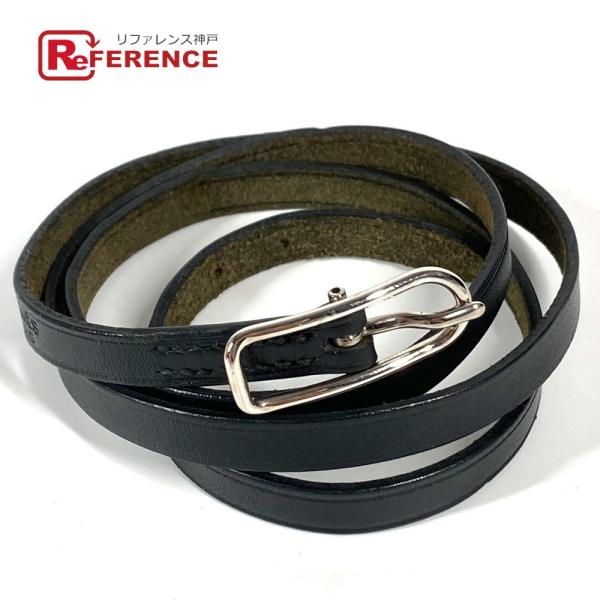 HERMES エルメス アピ 4連 ロング ロゴ アクセサリー  ブレスレット ブラック ユニセックス【中古】