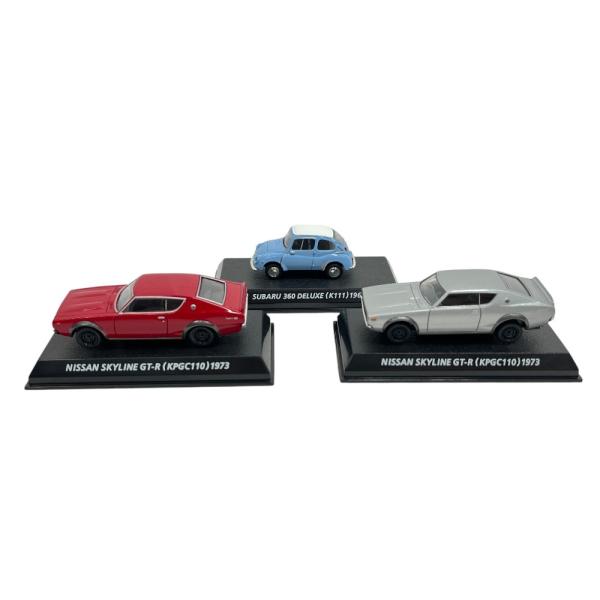 KONAMI コナミ GT-R 日産スカイライン スバル 360 3点セット ミニチュアカー 1/64 絶版名車コレクション ミニカー キッズ【中古】