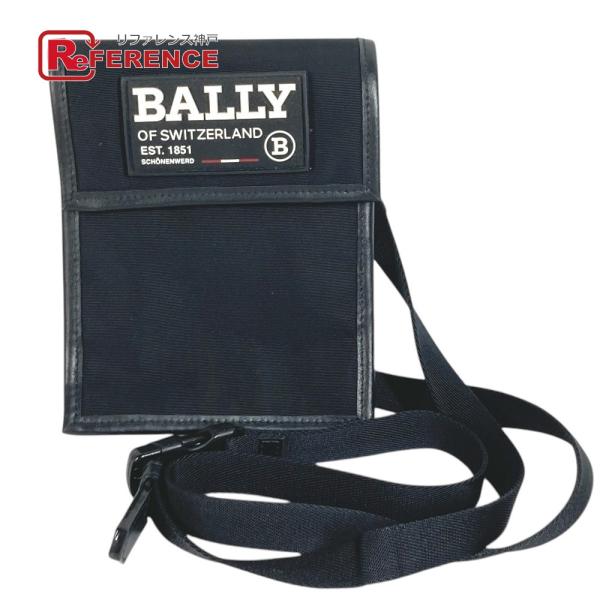 BALLY バリー ロゴ カバン 斜め掛け フラップ  ショルダーバッグ ブラック ユニセックス【中古】