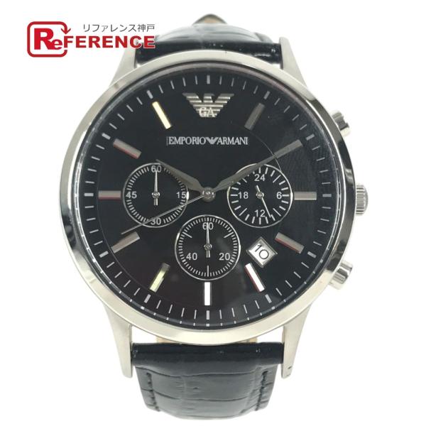 Emporio Armani エンポリオ・アルマーニ AR-2447  ロゴ メンズウォッチ ウォッチ 時計 腕時計 ブラック メンズ【中古】