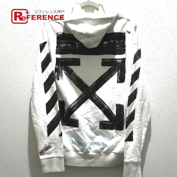 Off White オフホワイト Ombb003f ダイアゴナル ブラッシュ ペンキバッグアロープリント パーカー ホワイト メンズ 中古 Supersport Tn