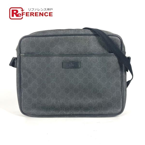 GUCCI グッチ 169933  斜め掛け カバン GGスプリーム ショルダーバッグ ブラック メンズ【中古】.