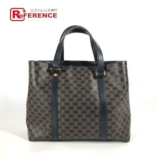 CELINE セリーヌ マカダム ロゴ カバン トートバッグ ヴィンテージ ハンドバッグ ブラック レディース【中古】