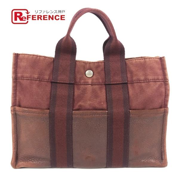 HERMES エルメス フールトゥPM フールトゥ PM カバン トートバッグ ハーフレザー 革 ハンドバッグ ワインレッド ユニセックス【中古】