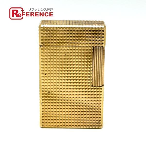 S.T.Dupont エス・テー・デュポン ライン1 ロング ダイヤモンドヘッド ガスライター ライター ゴールド メンズ【中古】