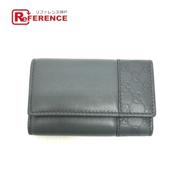 GUCCI グッチ 256433 グッチシマ ６連 鍵入れ 鍵ケース キーポーチ キーウォレット キーケース グレー レディース【中古】