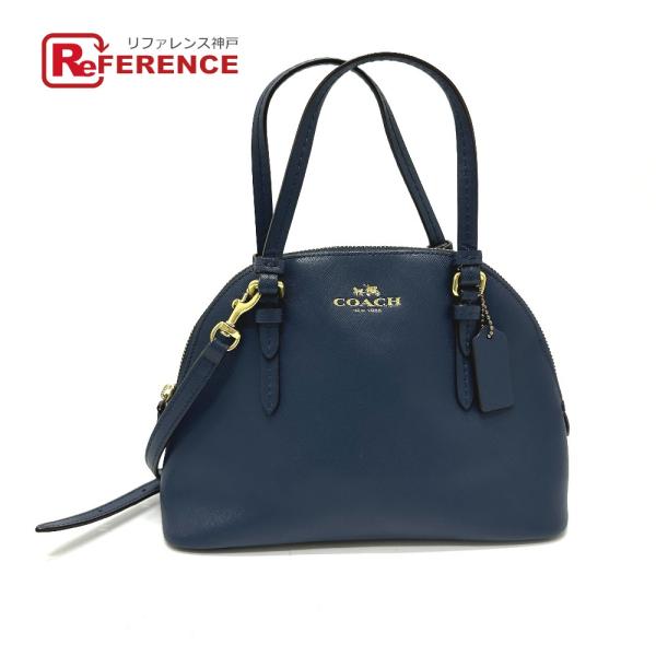 COACH コーチ F32582 ロゴ ミニ ドーム サッチェル 2WAY ハンドバッグ ブルー メンズ【中古】