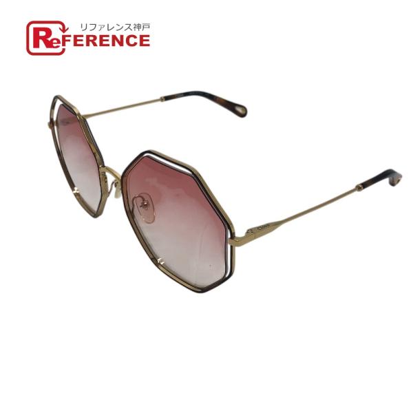 Chloe クロエ CE132S 8角 アイウェア ファッション小物 カラーグラデーションレンズ サングラス ゴールド レディース【中古】