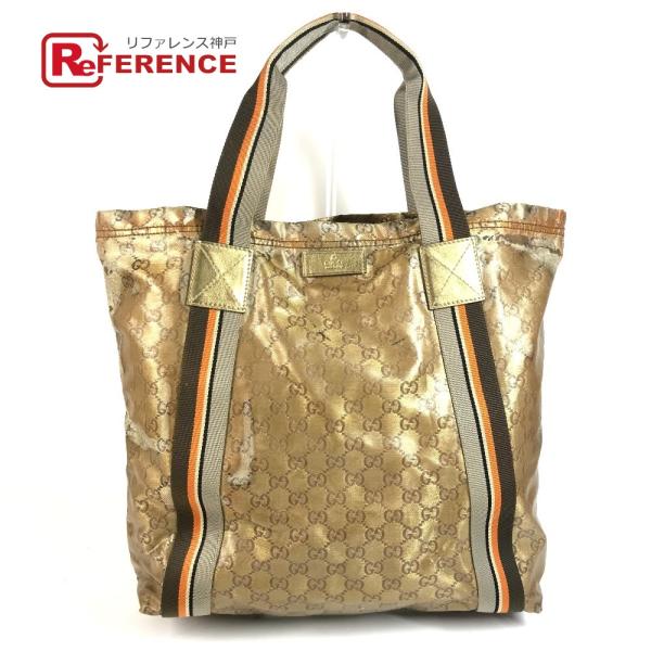 GUCCI グッチ 189669 ロゴ ショルダーバッグ 肩掛け カバン GGクリスタル トートバッグ ゴールド ユニセックス【中古】