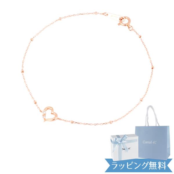 リボン済＆紙袋 4℃ ブレスレット レディース ハートモチーフ カナル 