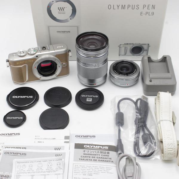 OLYMPUS PEN 【美品】オリンパス E-PL9 EZダブルズームキット ブラウン