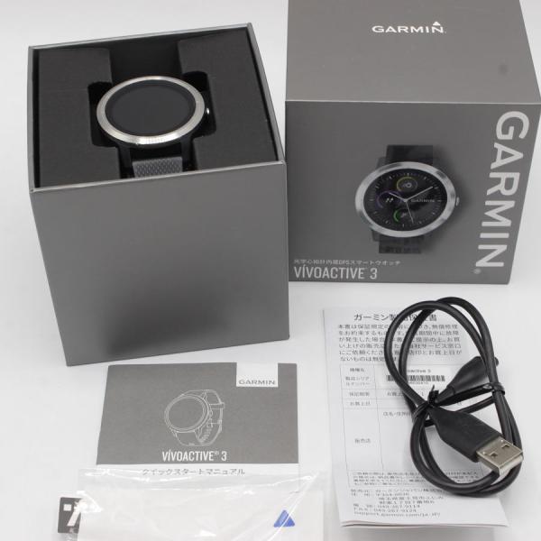 vivoactive Garmin 3 Black Stainless 010-01769-70 スマートウォッチ 