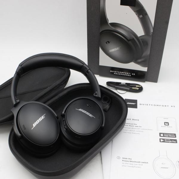 BOSE - 【美品】BOSE QuietComfort 45 headphones ワイヤレスヘッドホン ノイズキャンセリング Bluetooth接続 マイク付 トリプルブラック ボーズ 本体 ボーナスストア+5％】Bose QuietComfort 45 headphones