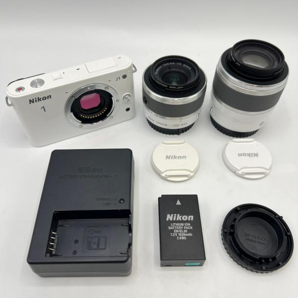 ボーナスストア+5％【美品】Nikon 1 J1 ダブルズームキット ホワイト