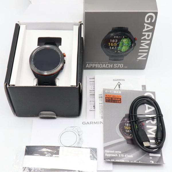 ボーナスストア+5％【美品】GARMIN Approach S70 47mm Black 010-02746