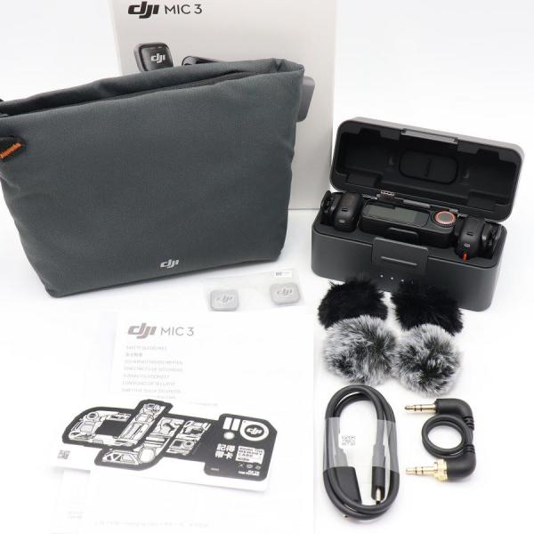 ボーナスストアPlus【美品】DJI Mic 3 DAM001 ワイヤレスマイク トランスミッタ×2+レシーバー×1+充電ケース