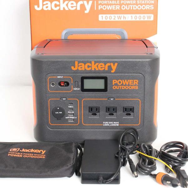 ボーナスストアPlus【美品】Jackery 1000 PTB101 大容量 ポータブル電源 278400mAh/1002Wh 蓄電池 非常用電源 ジャクリ 本体