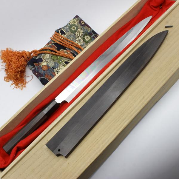 ボーナスストア+5％】堺一文字忠國 本焼 V10 柳包丁 一尺 八角黒檀柄