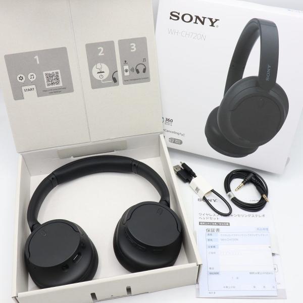 ボーナスストアPlus【新品】SONY WH-CH720N-BC ブラック ワイヤレスステレオヘッドセット ヘッドホン ノイズキャンセリング ソニー 本体