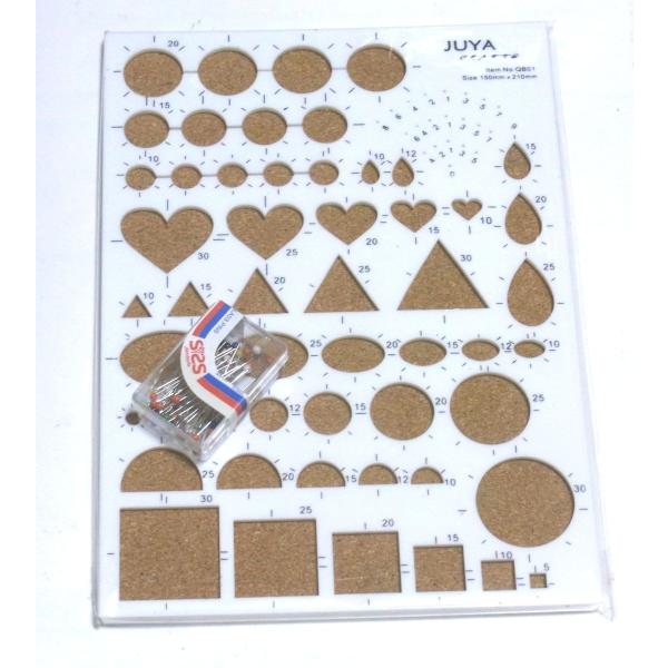 《商品内容》ブランド：JUYA・クイリングボード＆ピン（５０本）　　　210mm×150mm×8mmケース入りのピン５０本付き裏面には作品の形を整えるのに使用できるラインが入っています。《発送》日本郵便取り扱いのクリックポストで発送いたしま...