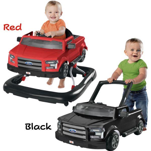 アメリカの自動車メーカー「Ford (フォード）」とコラボしたベビーウォーカー4通りの遊び方ができます。１車付き歩行器モード２手押し車モード３歩行器モード４トイステーション単体で床遊びウォーカーと手押し車に分ければ最大お子様２人で遊ぶことが...