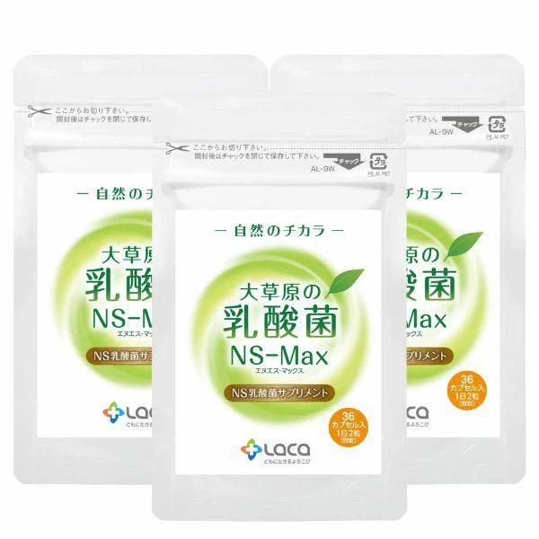ラクア 大草原の乳酸菌NS-Max 日本製モンゴルの大自然に暮らす遊牧民が作る保存食や発酵乳から採取された乳酸菌の中から、特に大型で発酵力の強い乳酸桿菌を『NS乳酸菌』と名付けました。それらを独立単菌培養して特別な配合比率でブレンドし、植物...