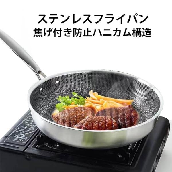 26cm フライパン 30cm 28cm 24cm ハニカム構造 32cm IH ガス火対応 油煙なし 食洗機対応 鍋 焦げ付かない 焦げ付き防止 ス