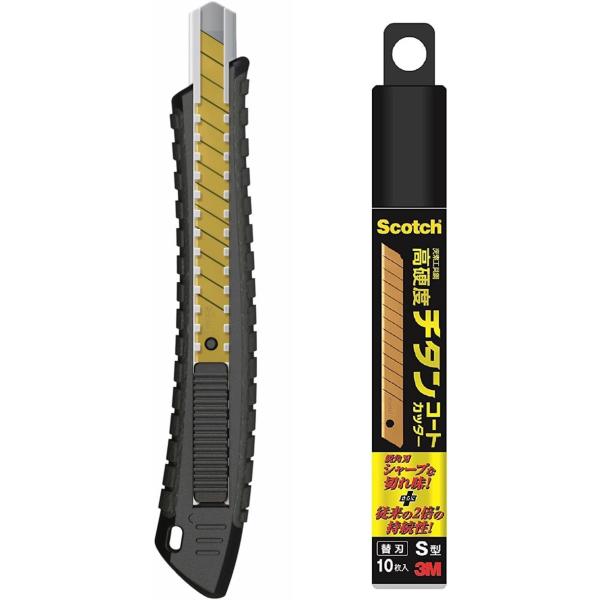3M スコッチ カッター チタンコート PRO オートロック式 Sサイズ 替え刃10枚入り TI-DSA+TI-CRS10