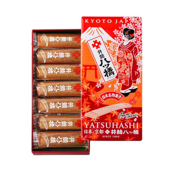 井筒八ッ橋は「六段の調べ」などで知られる、箏曲の祖・八橋検校に由来します。検校が教え伝えたと言われる京の堅焼き煎餅を琴の形に仕上げ「八ッ橋」と名付けたのが始まりでございます。日本を象徴するかわいらしいデザインに仕上げました。 和菓子 京都 ...