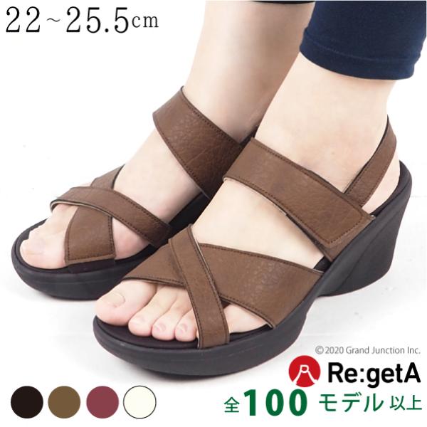 Re:getA（リゲッタ） サンダル レディース ヒール 黒 オフィス