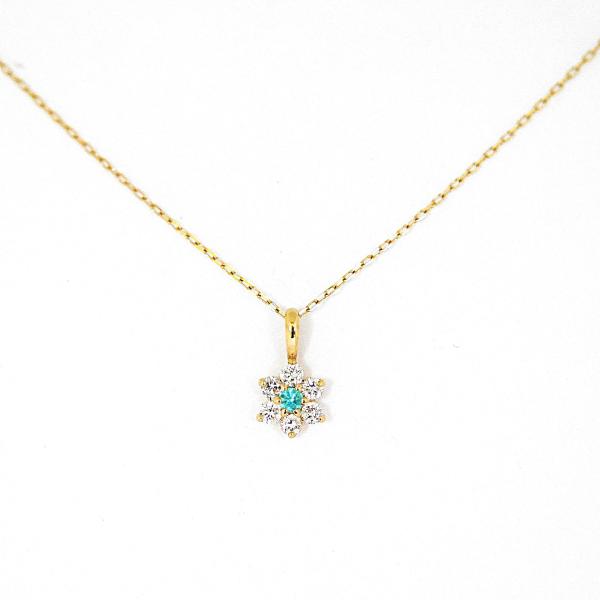 パライバトルマリン ダンシングストーン ネックレス K18 クロスフォー