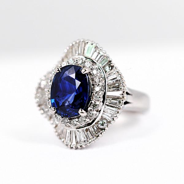 ハイジュエリー】 フィリグリー細工 ロイヤルブルーサファイア 4.09ct