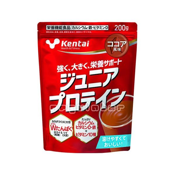 （まとめ買い）【Kentai】 ジュニアプロテイン ココア風味 200g×12 【ケンタイ・健康体力研究所】