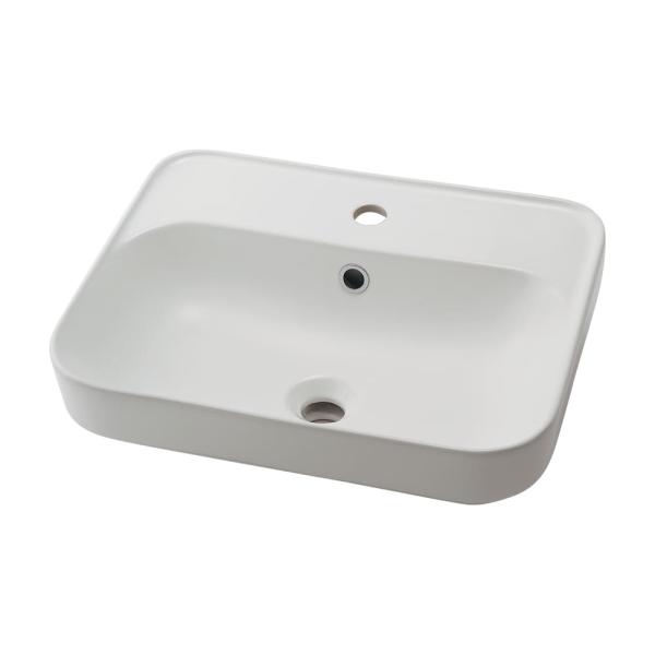 ●材質：陶器製説明文●切込寸法W400×D320ミリ（角R50）●容量3.5L●オーバーフロー付き補足：※単水栓の取付けには、アダプターが必要