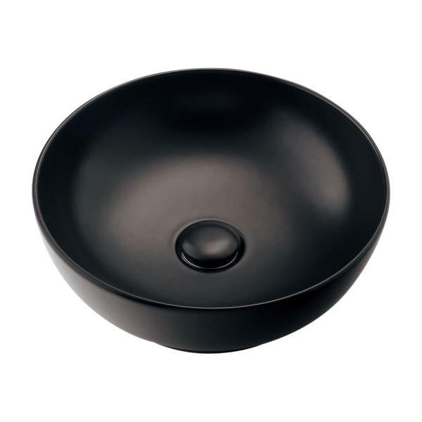 ●カラー：マットブラック●材質：陶器製説明文●切込寸法φ90ミリ●専用排水上部セット・陶器製化粧キャップ付き●固定金具付き