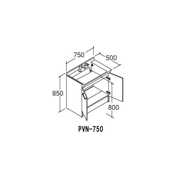 LIXIL ʉϑ{ PVV[Y Ԍ750mm PVN-750 2nhy[J[iz