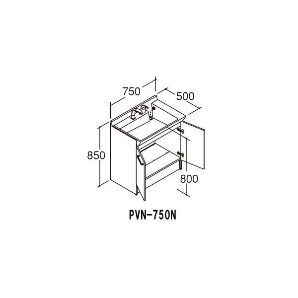 LIXIL ʉϑ{ PVV[Y Ԍ750mm PVN-750N 2nh ny[J[iz
