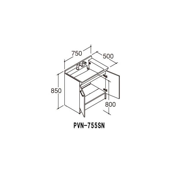 LIXIL ʉϑ{ PVV[Y Ԍ750mm PVN-755SN VOo[V[(GRnhȂEfؑւȂ) ny[J[iz