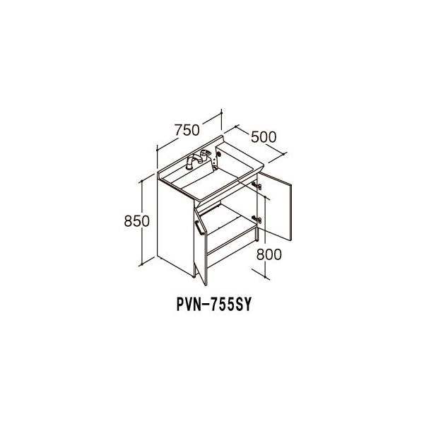 LIXIL ʉϑ{ PVV[Y Ԍ750mm PVN-755SY VOo[V[(GRnhEfؑ֕t)y[J[iz