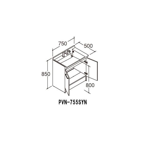 LIXIL ʉϑ{ PVV[Y Ԍ750mm PVN-755SYN VOo[V[(GRnhEfؑ֕t) ny[J[iz