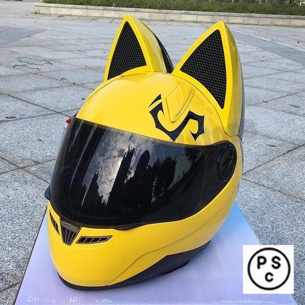 猫耳 フルフェイスヘルメット 可愛い 大人気 Originaldesign 角付き モデル319 別色シールドおまけ Psc付 Pb793 Reichtum2store 通販 Yahoo ショッピング