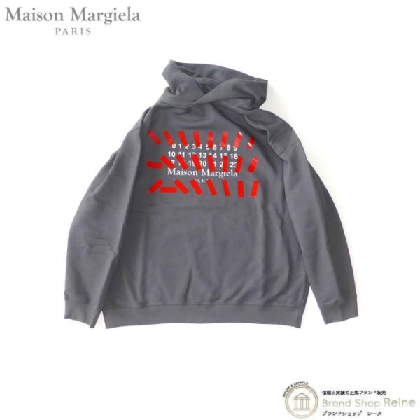 メゾン マルジェラ (Maison Margiela) ナンバーズ ロゴ テープ フーディ スウェット パーカー S30GU0148 グレー ＃48  メンズ 新品