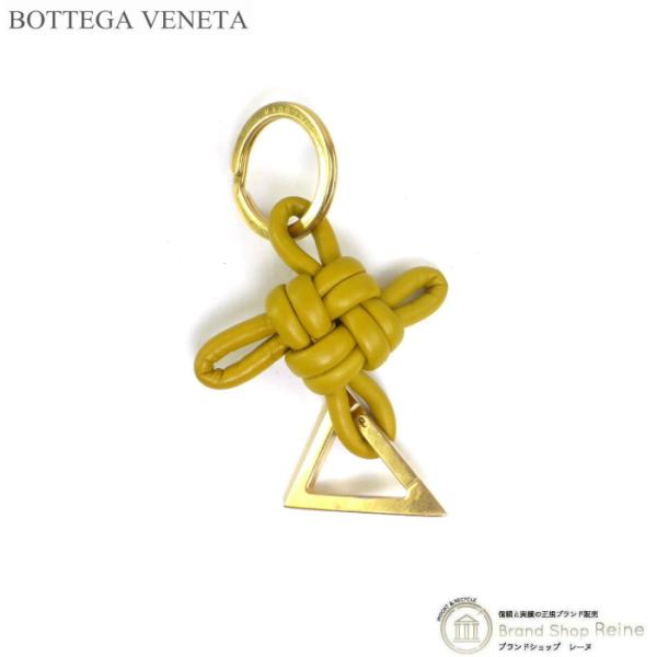 レア美品✨️ボッテガ◇レザーキーホルダー　トライアングルゴールド金具ライトグレー BOTTEGA VENETA（ボッテガ・ヴェネタ） ボッテガ ヴェネタ