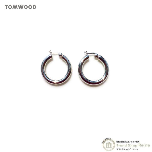 TOM WOOD フープピアス ブラック シルバー925 TOM WOOD TOMWOOD トムウッド ピアス Classic Hoop Small Silver