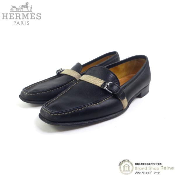 エルメス （HERMES） レザー モカシン トワルアッシュベルト 