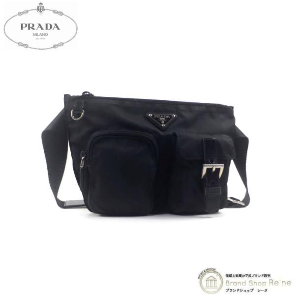 ギャランティ付✨プラダ ウエストバッグ 三角ロゴ ナイロン レザー BM0010 PRADA（プラダ） ナイロン テスート ボディバッグ ウエストポーチ